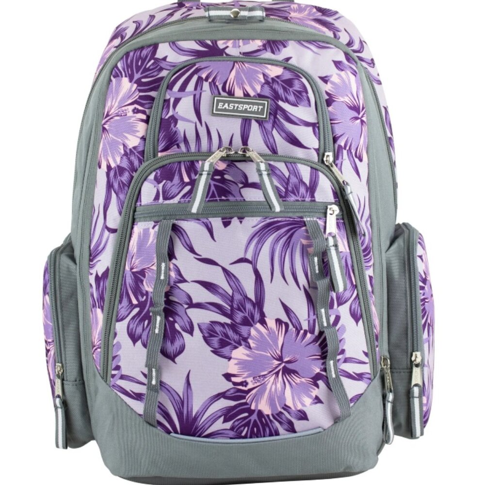 Eastsport Diamond Expandable Recycled Backpack, Hibiscus Edge For Ladies